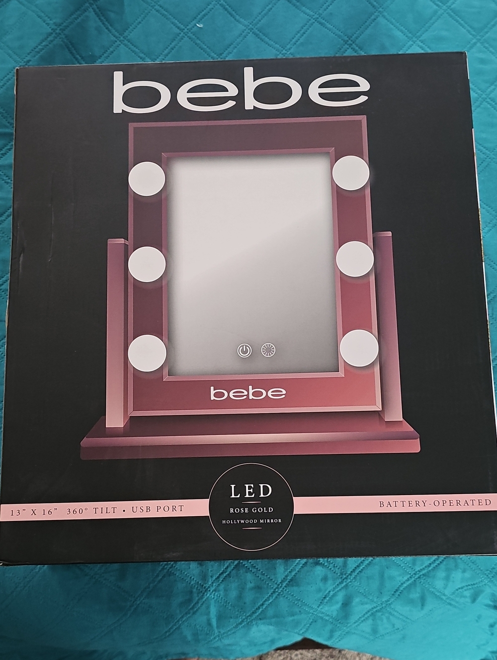 BEBE LED Hollywood Vanity Mirror - Rose Gold Frame New In BOX